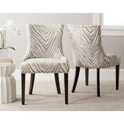Parsons Chair World Menagerie Upholstery Color: Gray / Bone