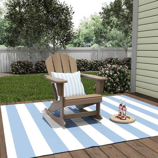 Porch Outdoor Patio Rocking Adirondack Chair - Turquoise